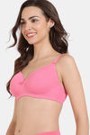 Zivame Padded Non Wired 3/4th Coverage T-Shirt Bra - Pink Lemonade — thumbnail 3
